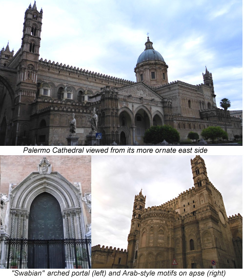 Three sides of Palermo Cathedral.