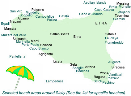 bestofsicily.comMap of beaches around Sicily bestofsicily.comMap of beaches around Sicily