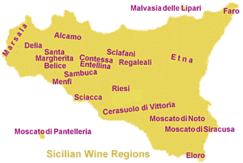 Wine regions of Sicily.