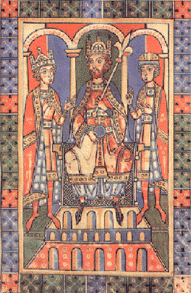 Barbarossa with his sons Frederick and the future Henry VI.