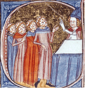Monks infected with plague.