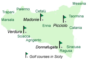 Where to find Sicily's golf courses.