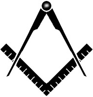 Square with compass, the symbol of freemasonry.