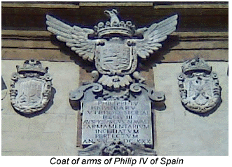 Royal legacy: coat of arms of Philip IV of Spain.