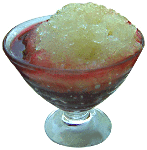 Lemon and mulberry granita.