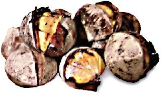 Roasted chestnuts.