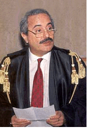 Judge Falcone in court.