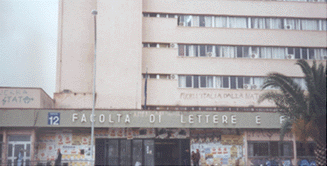 Graffiti dominates the department of humanities at Palermo University.