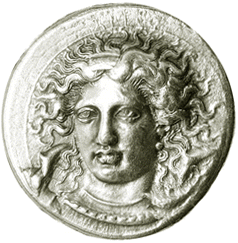 Arethusa represented on a Syracusan coin.