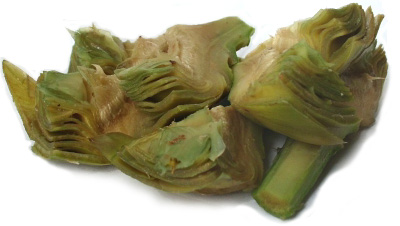 Freshly boiled thorny artichokes.