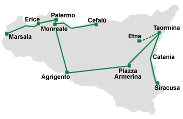 Itinerary of
this seven-day tour.