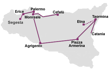 Itinerary of this seven-day tour.