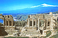 Read abrout the Greek amphitheatre at Taormina, near Mount Etna.
