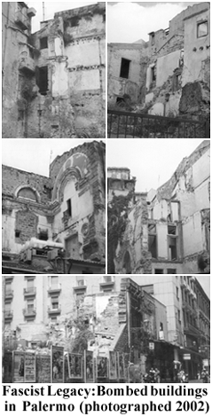 Buildings bombed in Palermo in 1943, photographed in 2002.